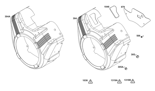 Blower Housing Group Diagram and Parts List for 356447-0646-F1 200000 - 399999 Briggs and Stratton Engine